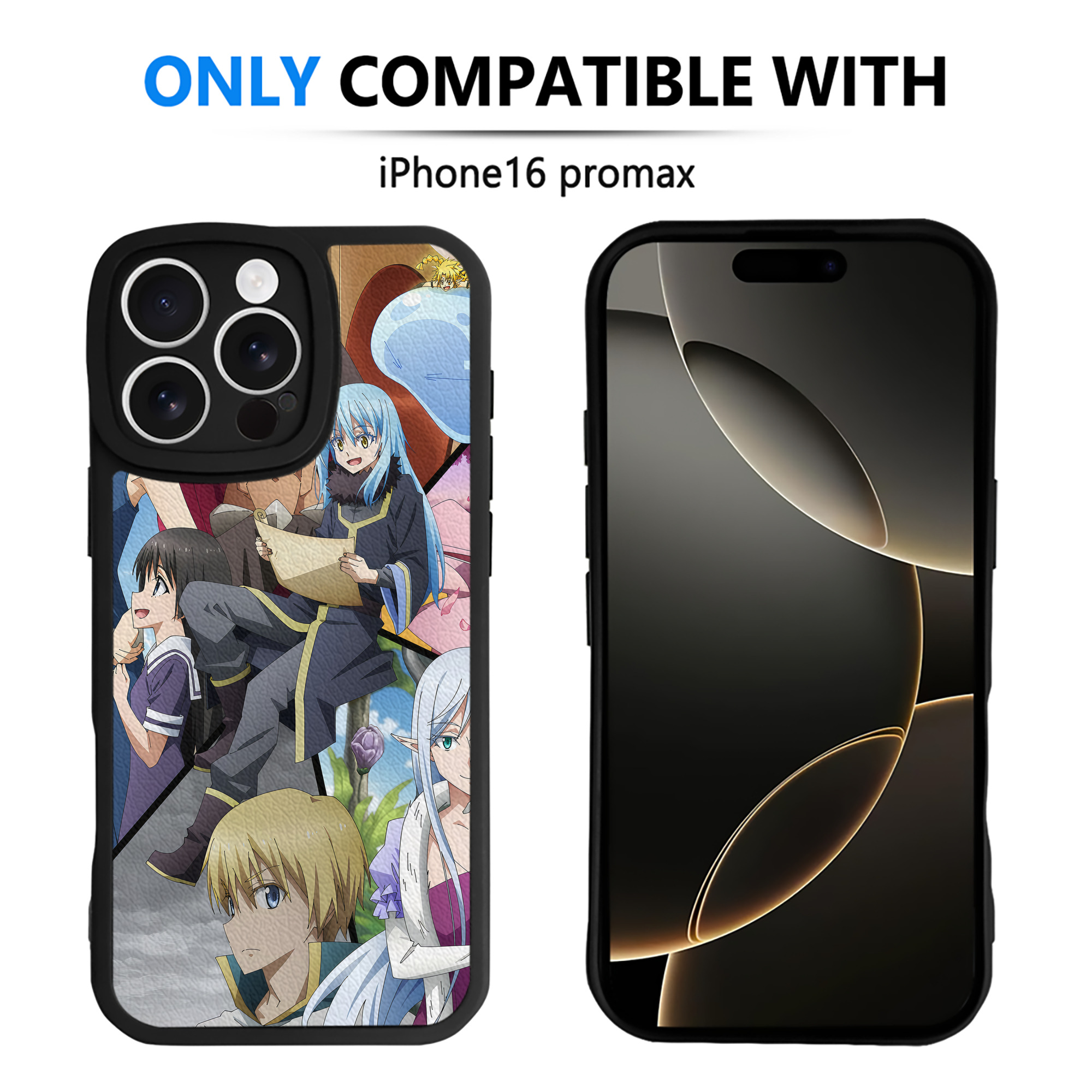 （画像用） 転スラ Regarding Reincarnated to Slime 【iPhone 16シリーズ対応】シリコンスマホケース（レザー調） 材質：シリコン